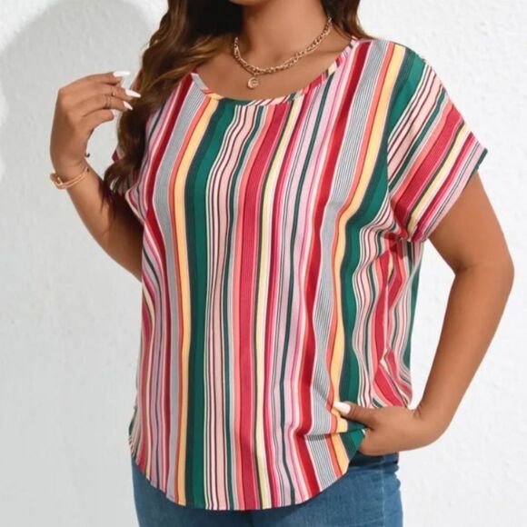 Plus size colorful Striped top sz 4X - Picture 6 of 6